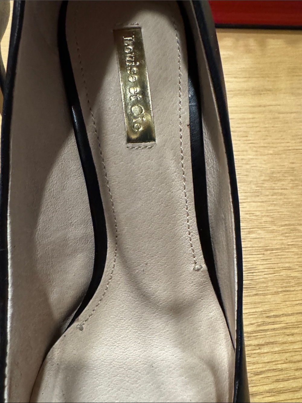 Louise et Cie Black Pointed-Toe Ankle-Strap Pumps with Gold Buckle - Picture 8 of 16